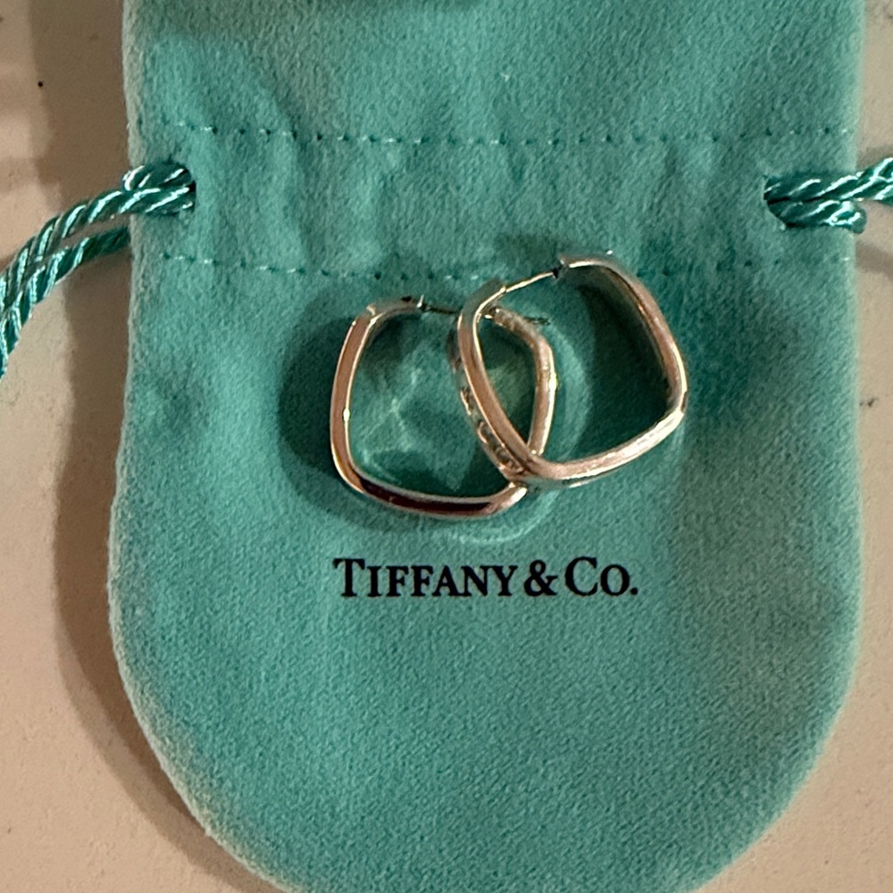 Tiffany & Co. Square Hoop Earrings in Sterling Silver